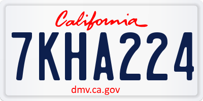 CA license plate 7KHA224