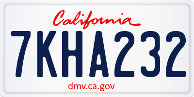 CA license plate 7KHA232