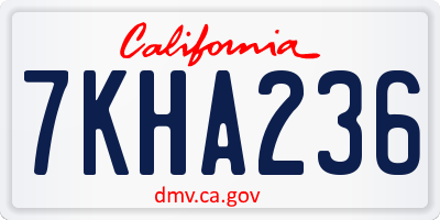 CA license plate 7KHA236