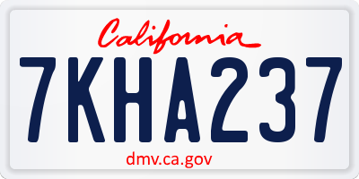 CA license plate 7KHA237