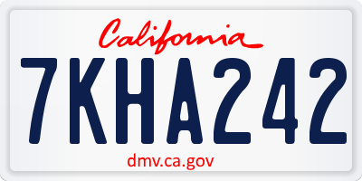 CA license plate 7KHA242