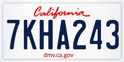 CA license plate 7KHA243