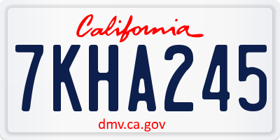 CA license plate 7KHA245