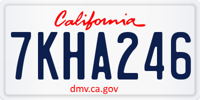 CA license plate 7KHA246