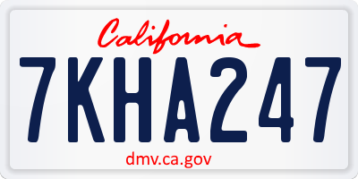 CA license plate 7KHA247