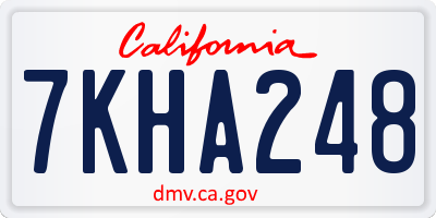 CA license plate 7KHA248