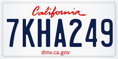 CA license plate 7KHA249