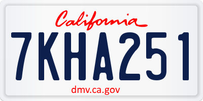 CA license plate 7KHA251