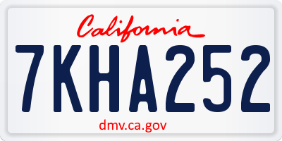 CA license plate 7KHA252