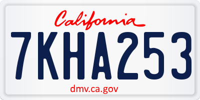 CA license plate 7KHA253