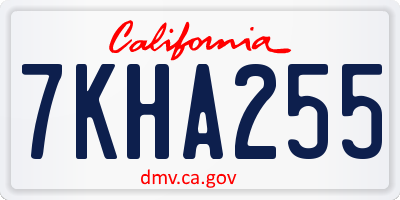 CA license plate 7KHA255