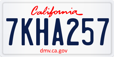 CA license plate 7KHA257