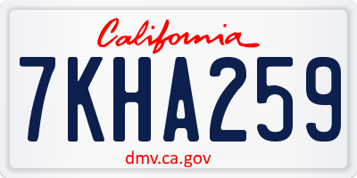 CA license plate 7KHA259