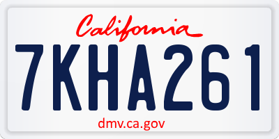CA license plate 7KHA261