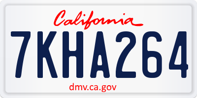 CA license plate 7KHA264