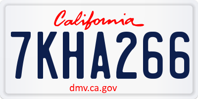 CA license plate 7KHA266