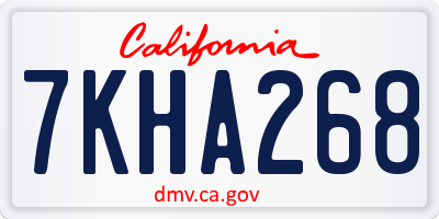 CA license plate 7KHA268