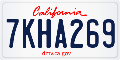 CA license plate 7KHA269