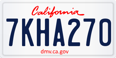 CA license plate 7KHA270