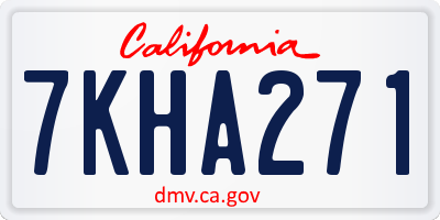 CA license plate 7KHA271
