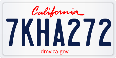 CA license plate 7KHA272
