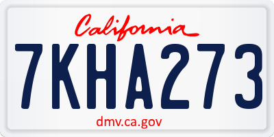 CA license plate 7KHA273