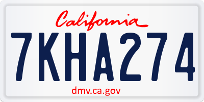 CA license plate 7KHA274