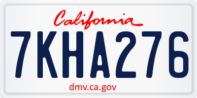 CA license plate 7KHA276