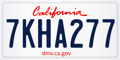 CA license plate 7KHA277
