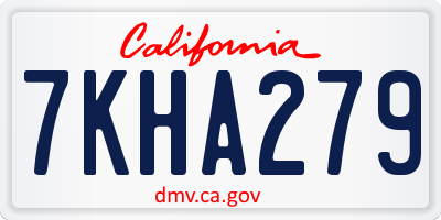CA license plate 7KHA279