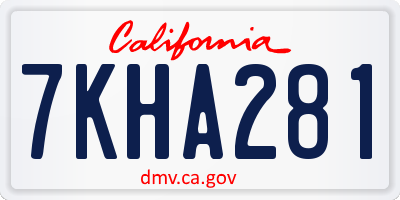 CA license plate 7KHA281