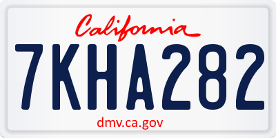 CA license plate 7KHA282