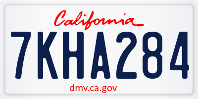 CA license plate 7KHA284