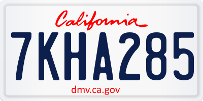 CA license plate 7KHA285