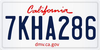 CA license plate 7KHA286