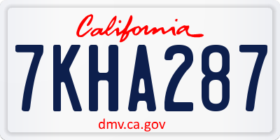 CA license plate 7KHA287