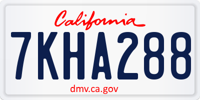 CA license plate 7KHA288