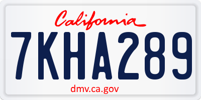 CA license plate 7KHA289
