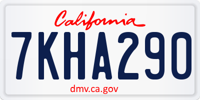 CA license plate 7KHA290