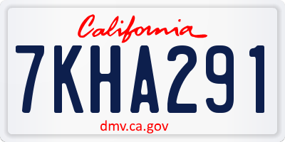 CA license plate 7KHA291