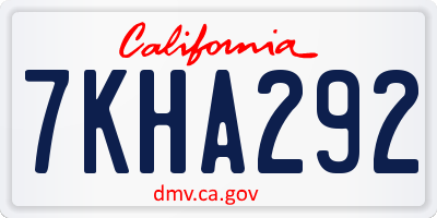 CA license plate 7KHA292