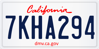 CA license plate 7KHA294