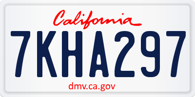 CA license plate 7KHA297