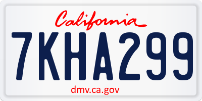CA license plate 7KHA299