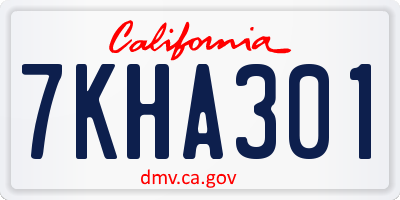 CA license plate 7KHA301