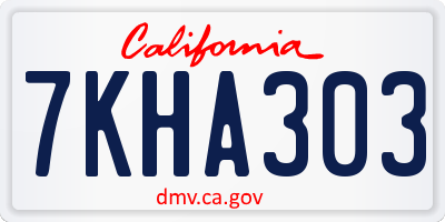 CA license plate 7KHA303