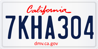 CA license plate 7KHA304