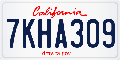 CA license plate 7KHA309