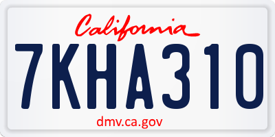 CA license plate 7KHA310