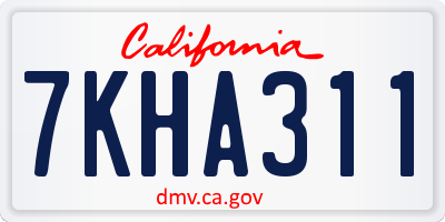 CA license plate 7KHA311